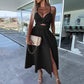 👗Summer New💕Women’s Spaghetti Straps High Slit Dress | Adjustable Spaghetti Straps | Side Thigh Split💜