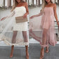 💖LAST DAY SALE 50% OFF👗Women's Mesh Patchwork Strapless Dress