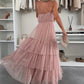 👗✨New Style Women’s Elegant Spaghetti Strap Tiered Tulle Maxi Dress🌷 Layered and Ethereal, A Fresh Summer Fashion Choice!