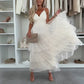 👗✨New Style Women’s Elegant Spaghetti Strap Tiered Tulle Maxi Dress🌷 Layered and Ethereal, A Fresh Summer Fashion Choice!