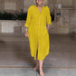 Women‘s Casual Loose Cotton Linen Long Shirt Dress