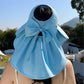 🌞2025 Summer Essentials😍 👒Large-brim Hollow Sunscreen Hat with Removable Neck Shawl