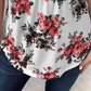 Women's Loose Round Neck Short Sleeve Floral Blouse