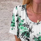 Women's Loose Round Neck Short Sleeve Floral Blouse