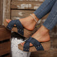 Women's Fashion Cross Strap Thick Wedge Heel Sandals