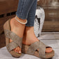 Women's Fashion Cross Strap Thick Wedge Heel Sandals