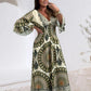 💖 2025 New Arrivals👗Women's Lucky Print Maxi Dress--Elasticated Waistband for Slimming