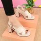 Women's Open Toe Chunky Heel Sandals