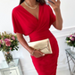 💖LAST DAY SALE 50% OFF💖Women's Sexy Ruched V-Neck Bodycon Dress