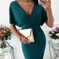 💖LAST DAY SALE 50% OFF💖Women's Sexy Ruched V-Neck Bodycon Dress