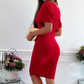 💖LAST DAY SALE 50% OFF💖Women's Sexy Ruched V-Neck Bodycon Dress