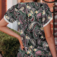 Women's Cute Fringe Cuff Short-Sleeve Printed Tops