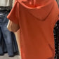 Women’s Solid Short-Sleeve Hooded Long Dress