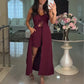 🔥2025 HOT SALE💃✨Women's Fashion Solid Color Spaghetti Straps Long Top & Shorts Two Piece Set