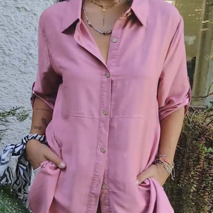 Women's Casual Button Front Loose Fit Shirt
