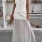 Women's Gold Buttons Knitted Vest & Skirt Set