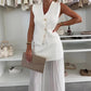 Women's Gold Buttons Knitted Vest & Skirt Set