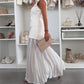 Women's Gold Buttons Knitted Vest & Skirt Set