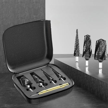 ✨🏆50% discount🏆High Hardness Spiral Flute Step Drill Bit Set