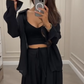 Women’s Solid Color Casual Camisole Vest Shirt Wide Leg Pants 3-Piece Set