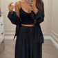 Women’s Solid Color Casual Camisole Vest Shirt Wide Leg Pants 3-Piece Set