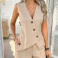 Casual V-Neck Tank Top & Shorts 2 Piece Set