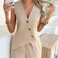 Casual V-Neck Tank Top & Shorts 2 Piece Set