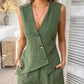 Casual V-Neck Tank Top & Shorts 2 Piece Set