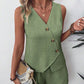Casual V-Neck Tank Top & Shorts 2 Piece Set