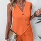 Casual V-Neck Tank Top & Shorts 2 Piece Set