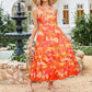 🔥Hot Sale 50%🌺Cross Halter Sleeveless Floral Printed Dress💃