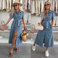 👗Women's Denim Button-Down Shirt Dress💙
