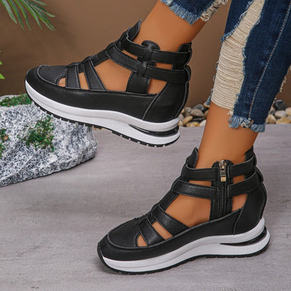 🏖️Summer Hot Sale 49% OFF🌼Women's Fashion Breathable Wedge Sandals with Side Zipper Closure