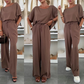 🌸New Arrival 50%OFF💖 Solid Color Short Sleeve Top & Drawstring Pants 2-Piece Set