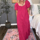 Women's Stylish Puff Sleeve Maxi Dress