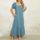 Women's Stylish Puff Sleeve Maxi Dress