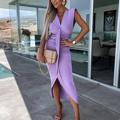 🌴✨V-Neck Slimming Sleeveless Dress