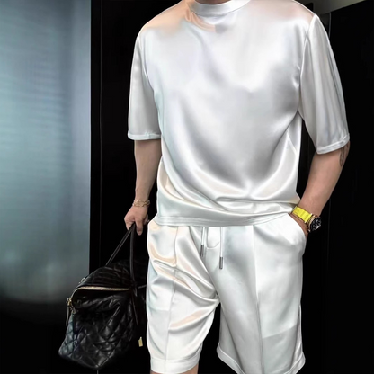 🔥Men's Casual Solid Top & Shorts 2-Piece Set