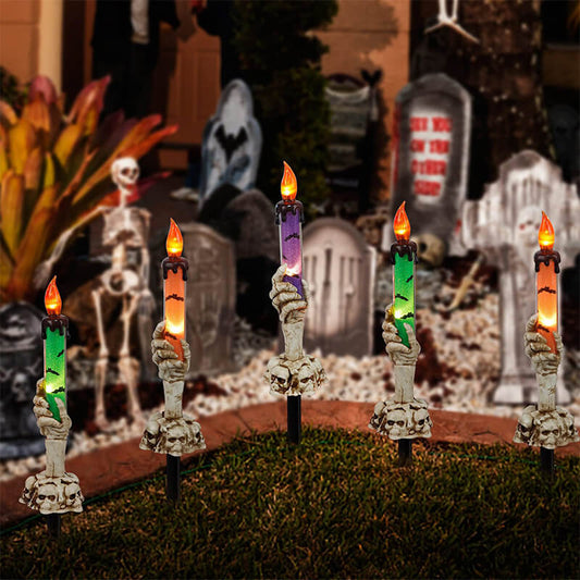 Best Gift🎁Solar Light Halloween Ghost Hand Candle Outdoor Floor Lamp