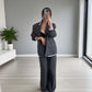 ⏳Time-limited Special⏰Women's Long Sleeve Blazer & Wide Leg Pant 2-Piece Set