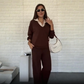 🔥Latest models 50% off-Women's Long Sleeve Lapel Top & Pants Set