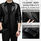 Men’s Mid-Length Classic Leather Coat
