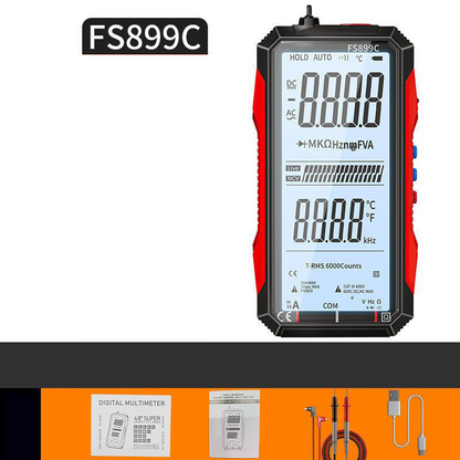 ⚡USB Rechargeable Digital Multimeter🔋– 6000 Counts, Large Color Screen & Backlight! 🛠️🔌