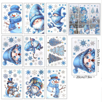 🎅❤️Christmas Sale: Buy One Get One Free🎁Christmas-Themed Glittering Window Stickers 9 PCS Set