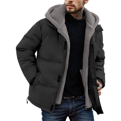 Men’s Cold-Resistant Windproof Thermal-Lined Hooded Coat 