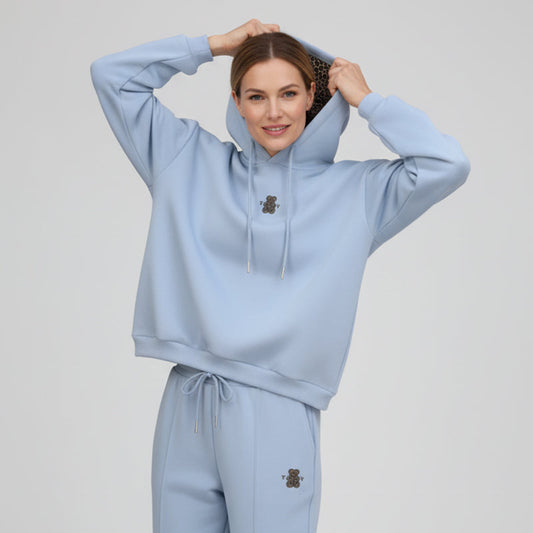 💕Limited Sale 50% OFF💕Women's Casual Hoodie Set with Leopard Print Lining