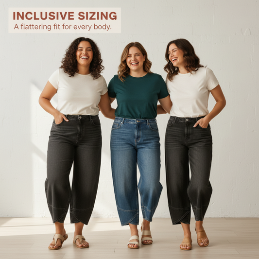 🔥New Arrivals Special Offer-Women's Casual Wide-Leg Cropped Jeans