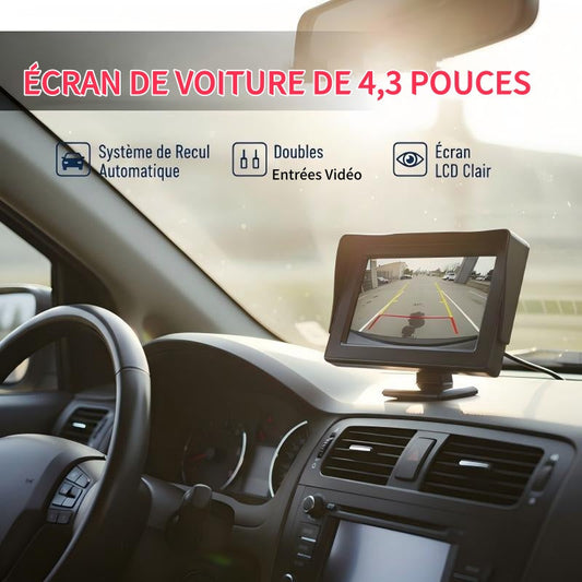 📢📢55% OFF! 🚗✨ 4.3" HD Car Display – Dual Video Input, Auto Reverse Switch & Wide 9V–35V Compatibility 💻