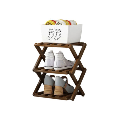 🥳2026 HOT SALE🥳💞50K+ SOLD! 🚪🧤 LIMITED-TIME 50% OFF! Foldable Bamboo Shoe Rack – tool-free 5-second setup, 2-10 tiers, folds flat. Sturdy, multi-use & keeps entryway tidy! ✨✅
