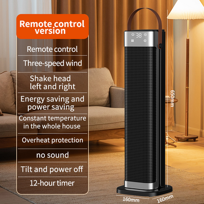Indoor heater, with 3 light colors, adjustable thermostat with remote control, tip-over protection
